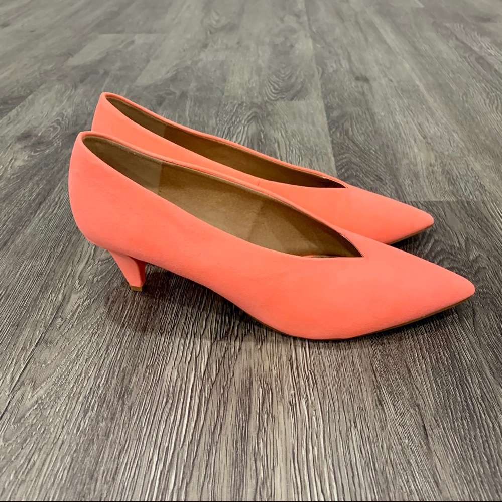 ASOS Coral SUZIE Pointed Kitten Slip-On Short Heel